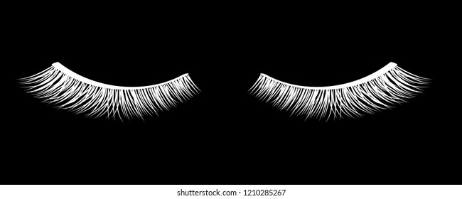 False eyelashes. Mascara decorative element vector illustration
