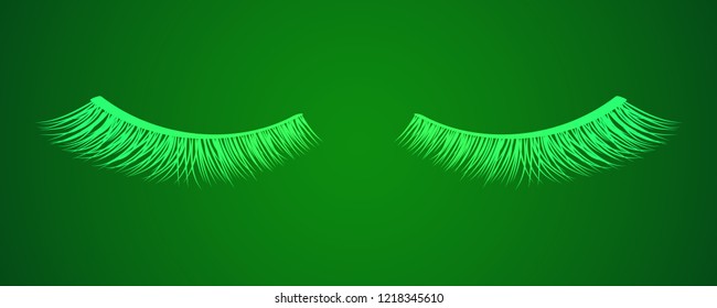False eyelashes. Mascara decorative element vector illustration