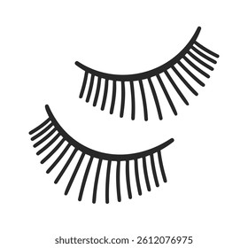 False eyelashes pair hand drawn