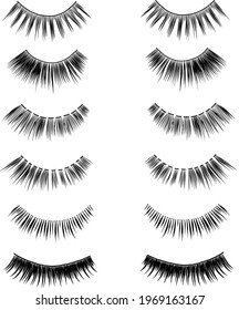 False eyelashes styles and clipart eps 10