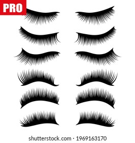 False eyelashes styles and clipart eps 10