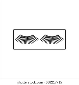 False eyelashes symbol simple line icon on background