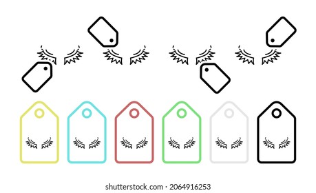 Icono de vector de pestañas falsas en la ilustración de conjunto de etiquetas para ui y ux, sitio web o aplicación móvil