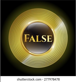 False gold shiny badge