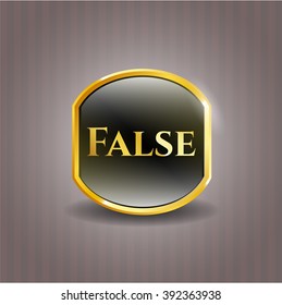 False golden emblem or badge