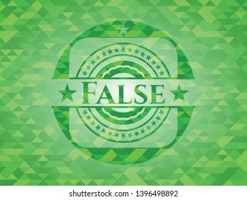 False green mosaic emblem. Vector Illustration. Detailed.