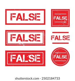 False Grunge Rubber Stamp Set Vector Design.