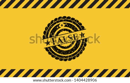False grunge warning sign emblem. Vector Illustration. Detailed.