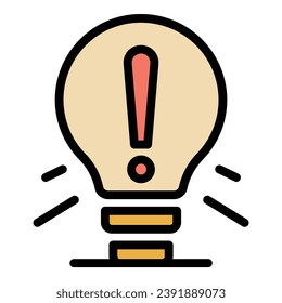 False idea thinking icon outline vector. Critical think. Skill human color flat