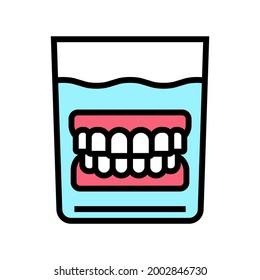 false jaw in glass color icon vector. false jaw in glass sign. isolated symbol illustration