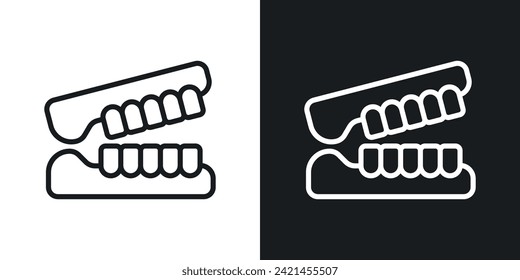 False Jaw Icon Designed in a Line Style on White Background.