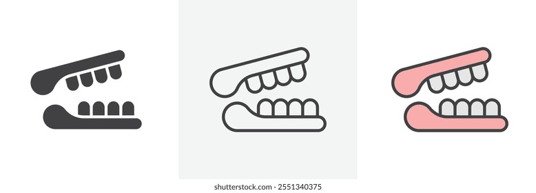 False jaw icon pack. Vector illustration. EPS10