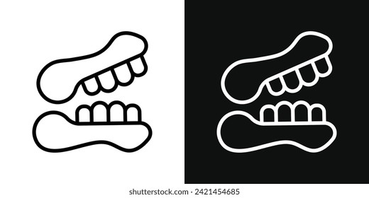 False Jaw Icon Set. Vector Illustration