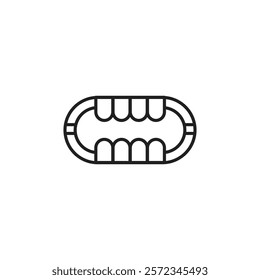 False jaw icon Vector flat thin line illustration