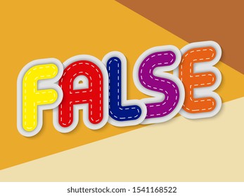 false letters banner with border stitches