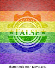 False lgbt colors emblem. Vector Illustration. Mosaic.