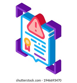 false license color icon vector. isometric false license sign. color isolated symbol illustration