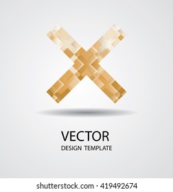 False Mark Icon. Logo Design. Vector.