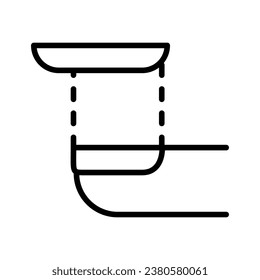 Falsa uña, uñas extendidas, icono de la línea de salón de manicura. Dedo con consejos. Ilustración de estilo simple. Símbolo de pincel barniz de uñas. Vector aislado sobre fondo blanco.