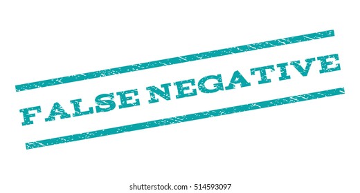 False Negative watermark stamp. Text caption between parallel lines with grunge design style. Rubber seal stamp with dust texture. Vector color ink imprint on a white background.
