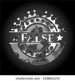  False on grey camouflaged texture