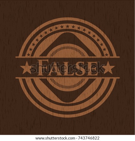 False realistic wooden emblem