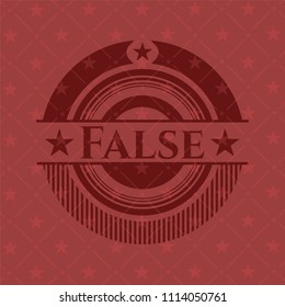 False retro red emblem