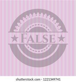 False retro style pink emblem