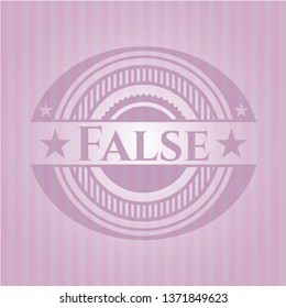 False retro style pink emblem