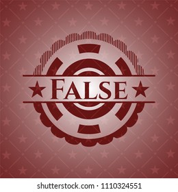  False retro style red emblem
