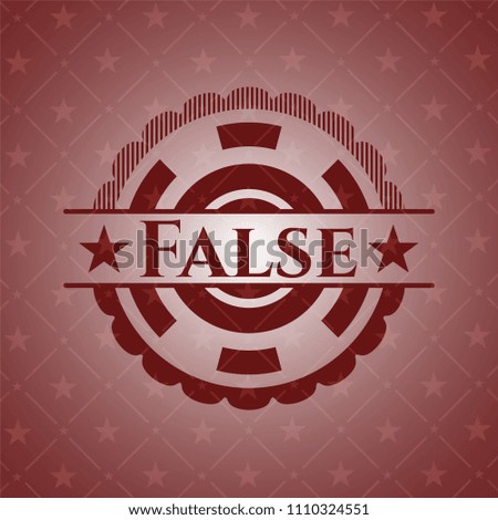  False retro style red emblem