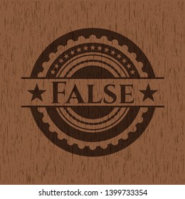 False retro wood emblem. Vector Illustration.