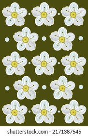 False rue anemone flowers flat vector wallpaper. Cute false rue anemone flowers cartoon vector wallpaper for graphic design, illustration, and decorative element