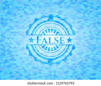 False sky blue mosaic emblem