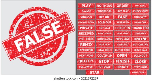 With false stamp text on white. eps 10