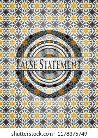 False Statement arabesque style badge. arabic decoration.