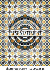 False Statement arabic badge. Arabesque decoration.