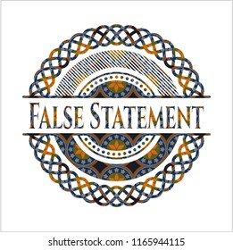 False Statement arabic emblem. Arabesque decoration.