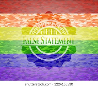 False Statement lgbt colors emblem 