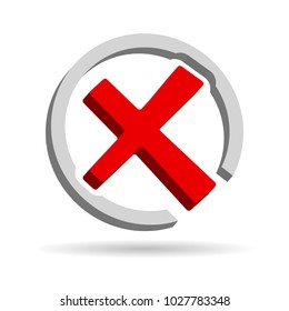 false symbol isolated on white background