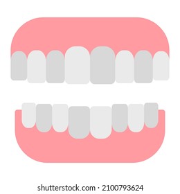 False Teeth Flat Clipart Vector Illustration