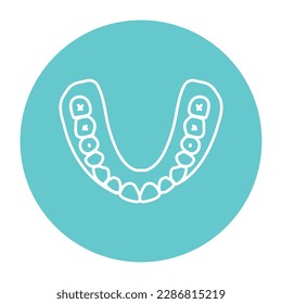 False teeth line icon. Dental prosthetic. Vector illustration