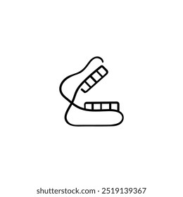 Design de ícone de estilo de linha de dentes falsos