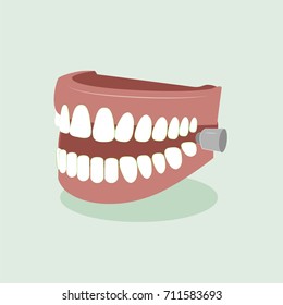 False Teeth Vector Illustration 