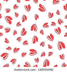 False tooth toy for joke prank seamless pattern on white background