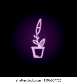 false unicorn in pot neon icon. Elements of flower set. Simple icon for websites, web design, mobile app, info graphics
