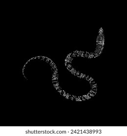 false water cobra hand drawing vector isolated on black background.