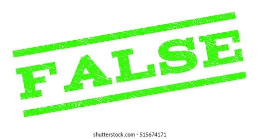 False watermark stamp. Text caption between parallel lines with grunge design style. Rubber seal stamp with dirty texture. Vector light green color ink imprint on a white background.