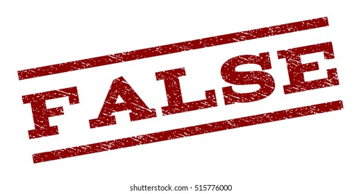 False watermark stamp. Text tag between parallel lines with grunge design style. Rubber seal stamp with unclean texture. Vector dark red color ink imprint on a white background.