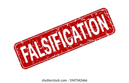 FALSIFICATION. An impression of a seal or stamp with scuffs. Grunge style. Flat design